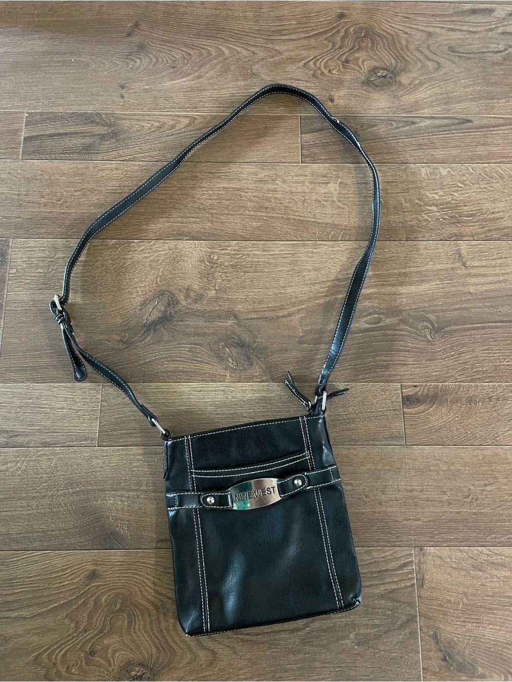 Nine West Black Leather Crossbody Bag